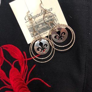 Sterling silver fleur de les earrings.  Made in Italy